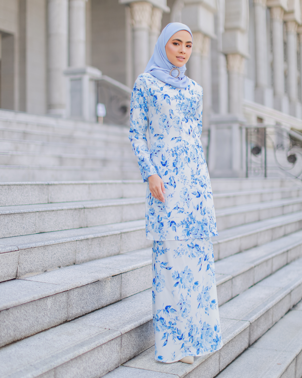 SAVANIA KURUNG - BLUE WHITE