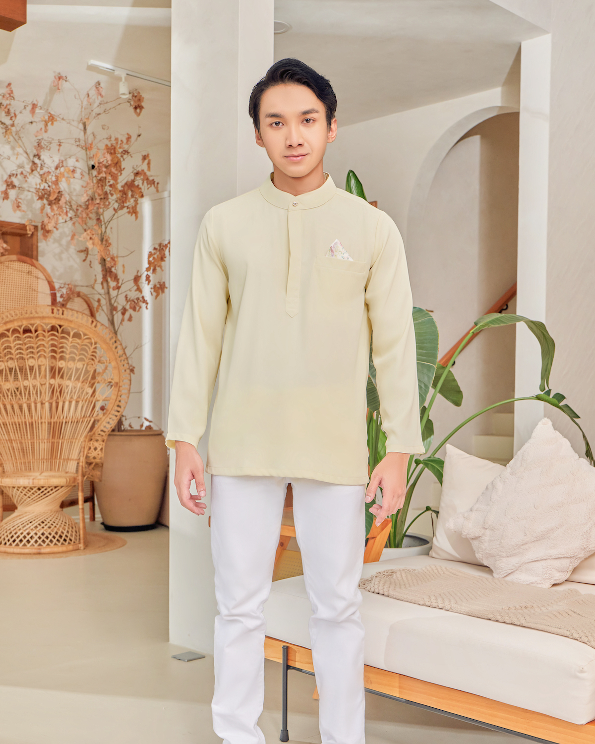 FLORESA KURTA (MEN) - SOFT YELLOW