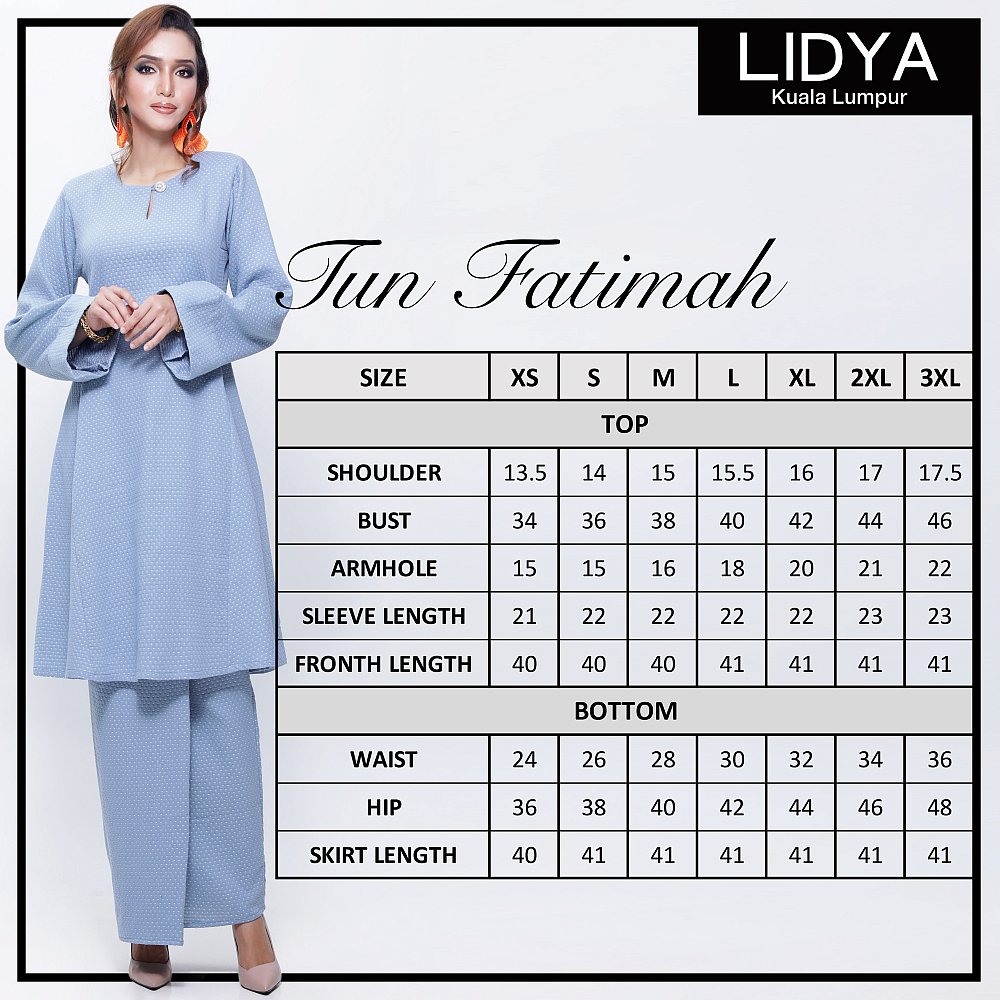 Kurung Riau Tun Fatimah (Teal Blue)