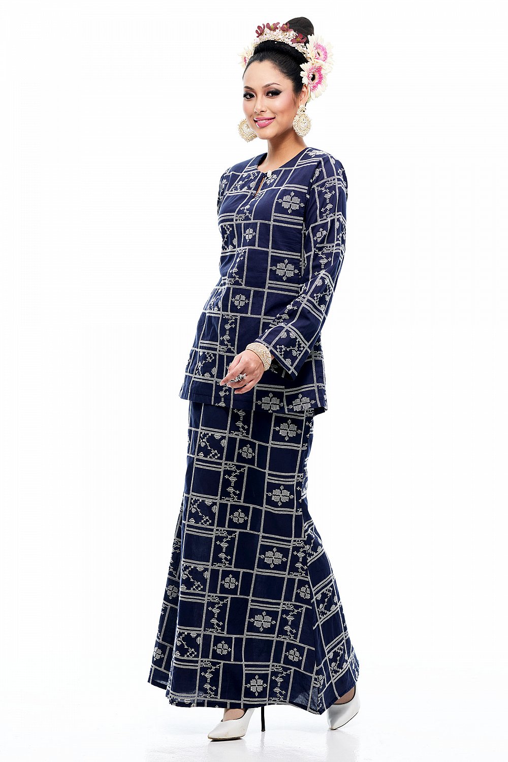 Kurung Kedah Gusti Dewi (Navy Blue)