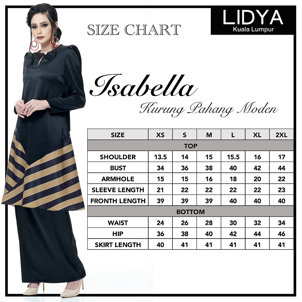 Isabella Kurung Pahang (Black)