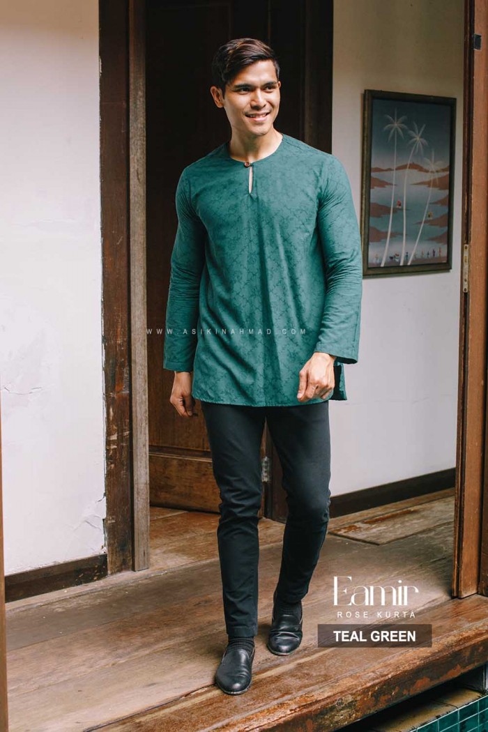 EAMIR KURTA in TEAL GREEN