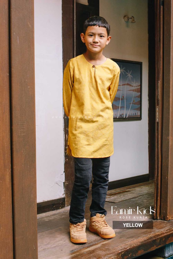 EAMIR KURTA KIDS in YELLOW