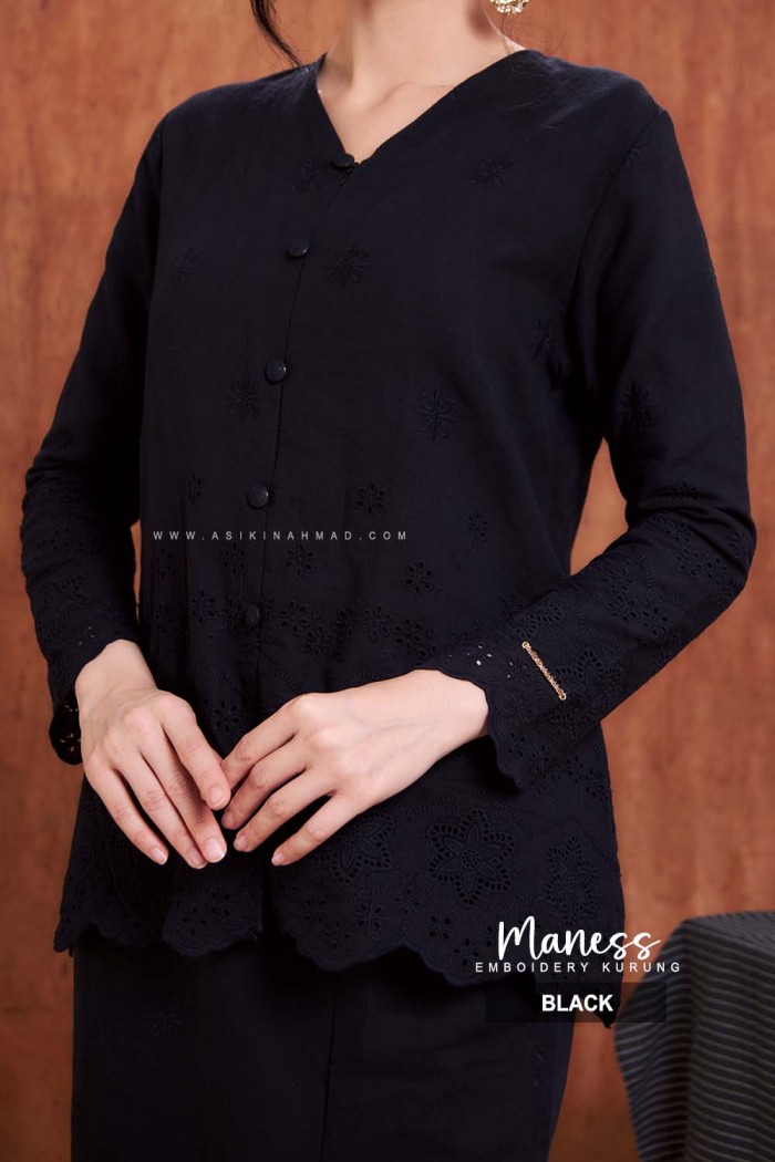 MANESS EMBOIDERY in BLACK