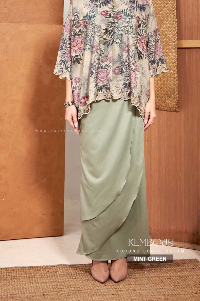 KEMBOJA KURUNG in MINT GREEN