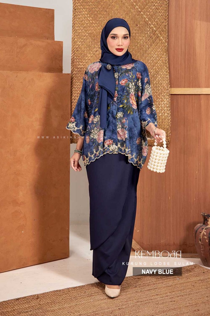 KEMBOJA KURUNG in NAVY BLUE