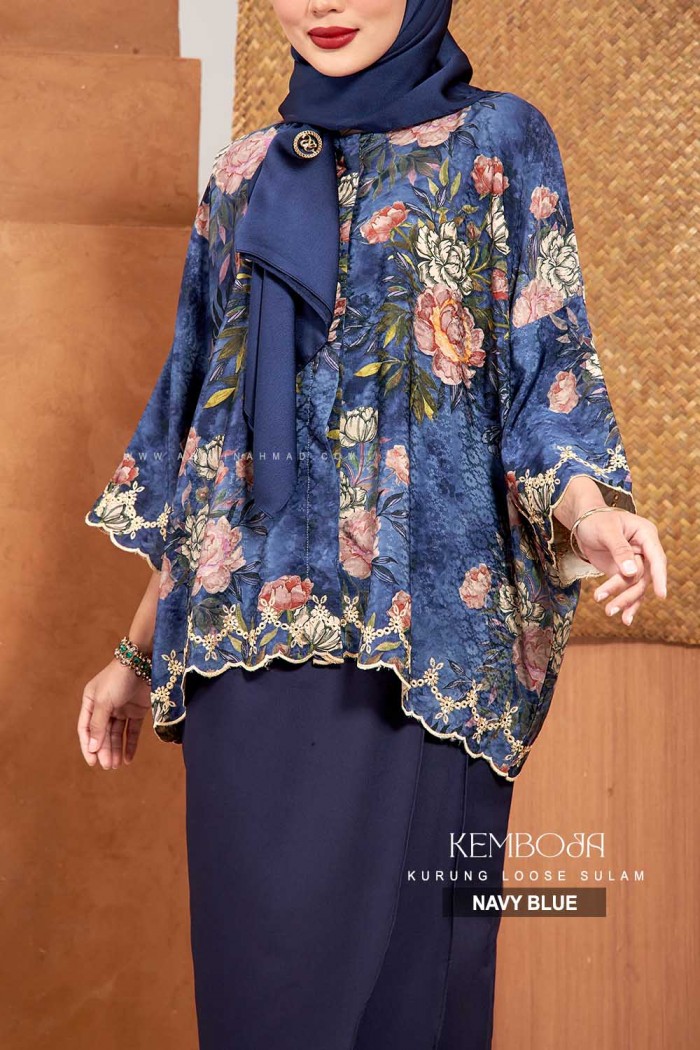 KEMBOJA KURUNG in NAVY BLUE