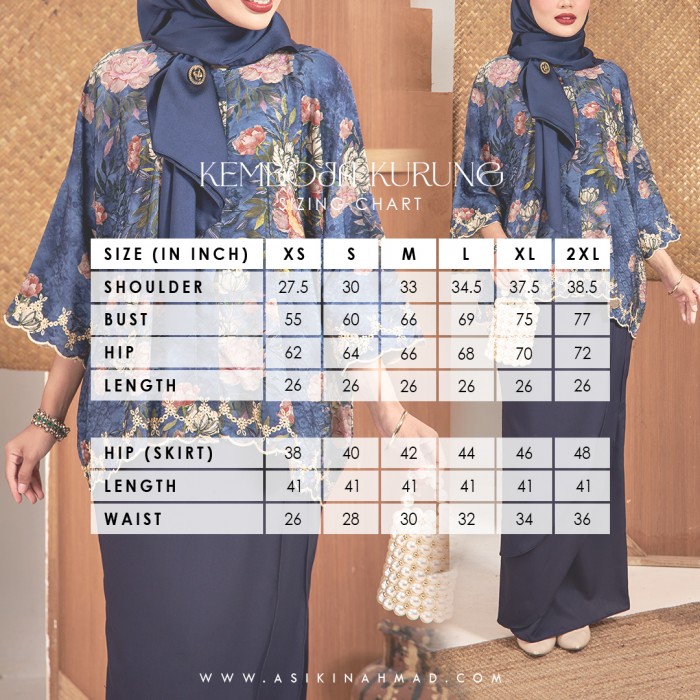 KEMBOJA KURUNG in NAVY BLUE