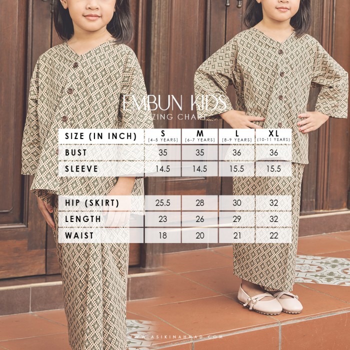 EMBUN KURUNG KIDS (EKCK-D1) - OLIVE