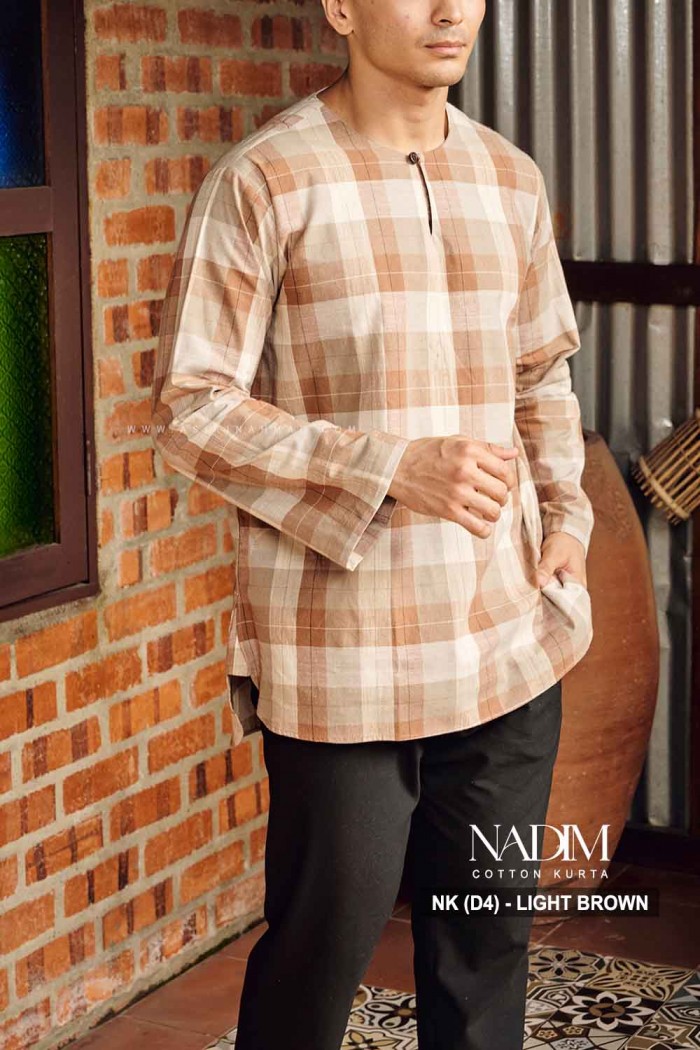 NADIM KURTA (NK-D4) in LIGHT BROWN