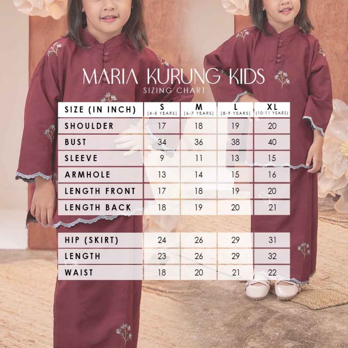 MARIA KURUNG KIDS in MAROON