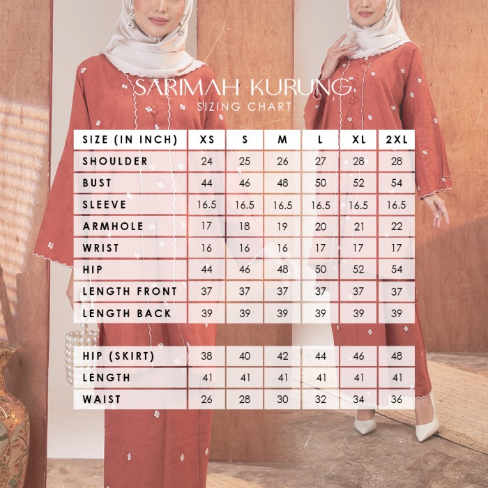 SARIMAH KURUNG SULAM in BRICK ORANGE