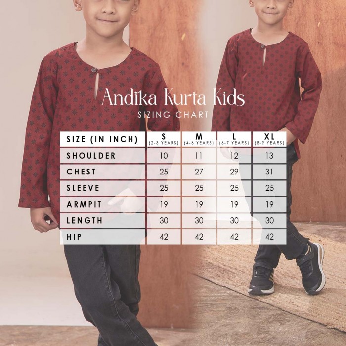 ANDIKA KURTA KIDS (AKK BK01) BROWN