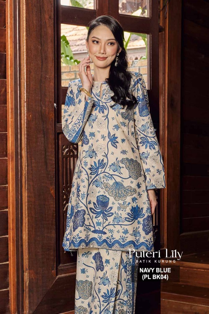 PUTERI KURUNG LILY (PL BK04) NAVY BLUE