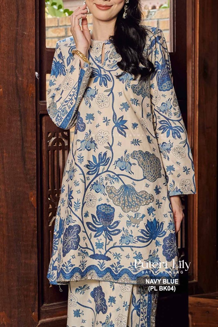 PUTERI KURUNG LILY (PL BK04) NAVY BLUE