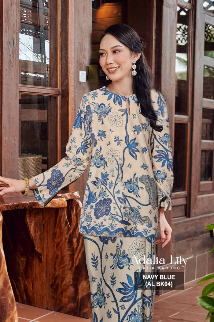 ADALIA KURUNG LILY (AL BK04) NAVY BLUE