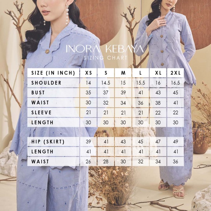 INORA KEBAYA in BABY BLUE