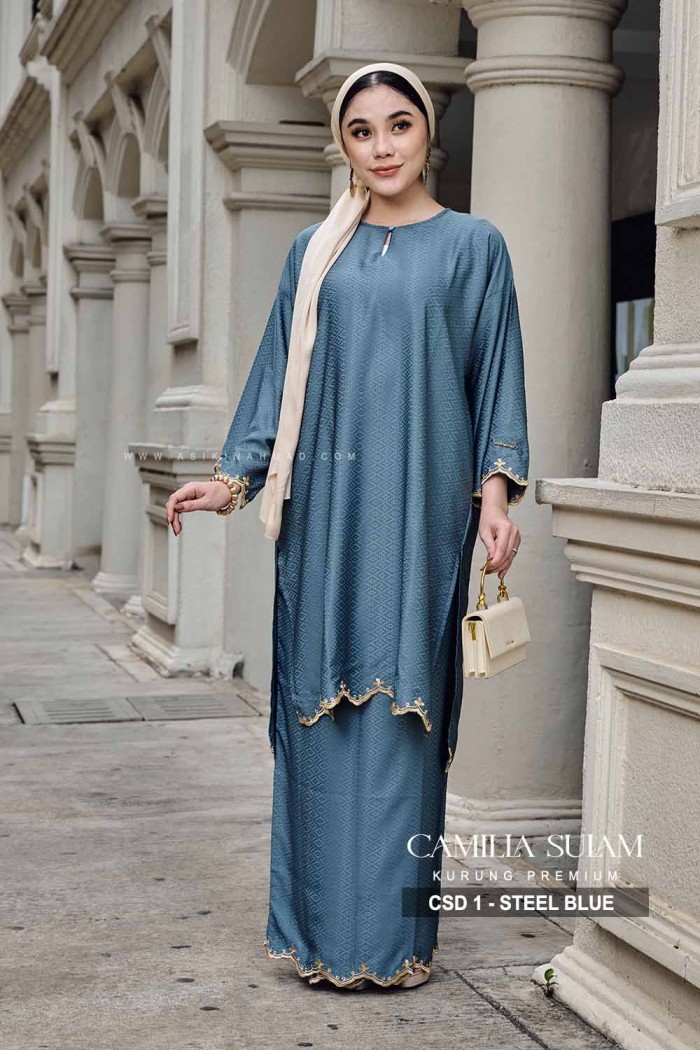 CAMILLA SULAM KURUNG (CSD-1) - STEEL BLUE