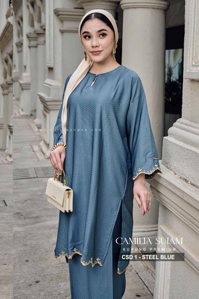 CAMILLA SULAM KURUNG (CSD-1) - STEEL BLUE