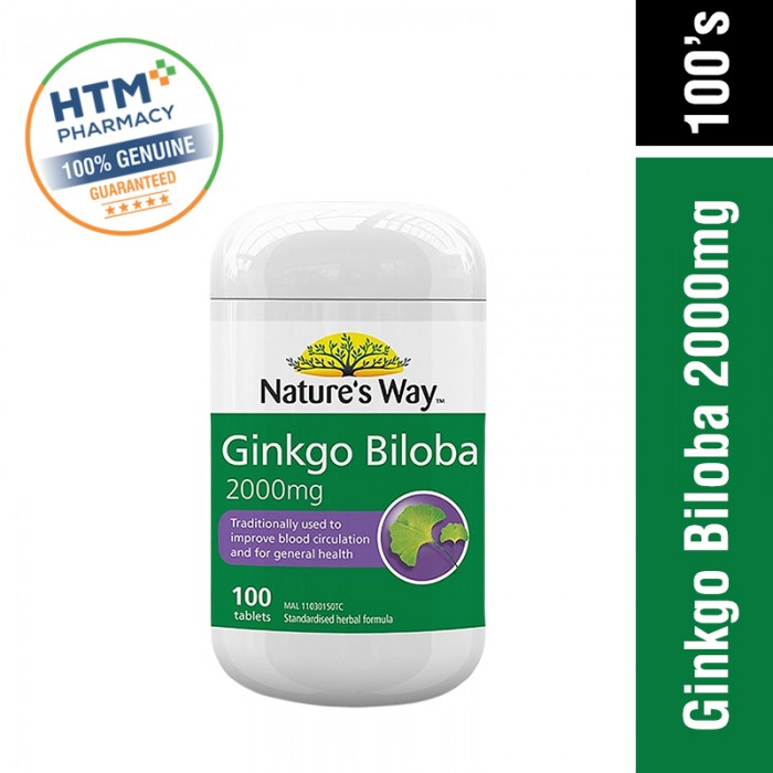 Nature's Way Ginkgo Biloba 2000mg 100's