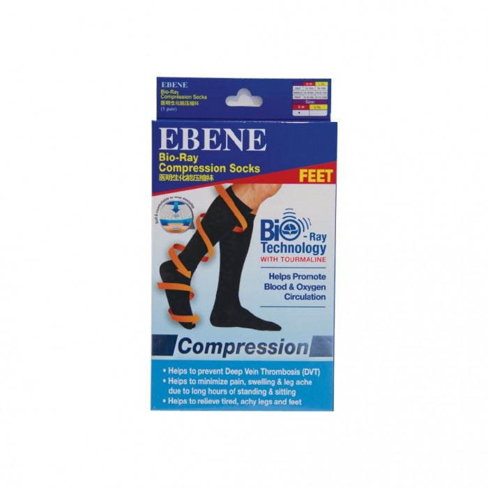 Ebene Bio-Ray Compression Socks (L/XL) - Black