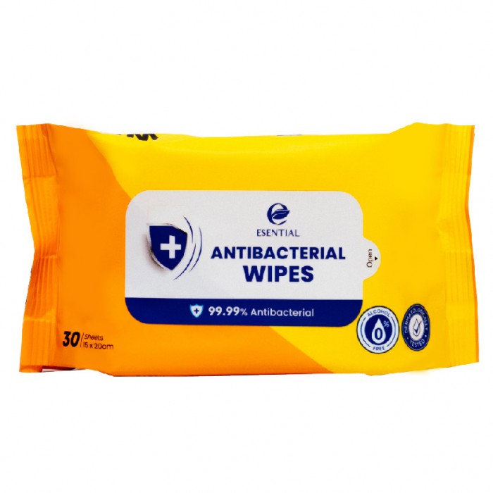 ESENTIAL Antibacterial Disinfectant Wipes 30's Wet tissue/Tisu Basah/濕紙巾