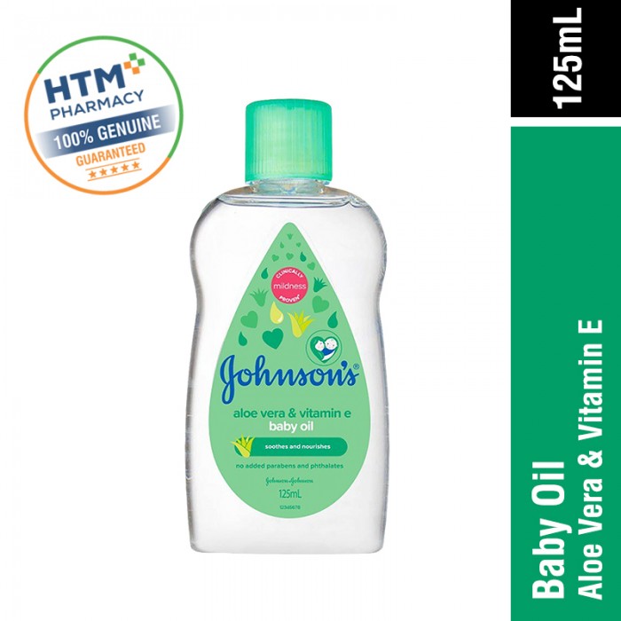 JOHNSONS BABY OIL 125ML - ALOE VERA & VITAMIN E