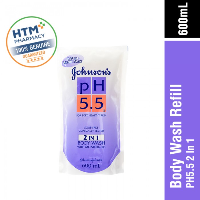 JOHNSONS BABY PH5.5 2 IN 1 BODY WASH REFILL PACK 600ML