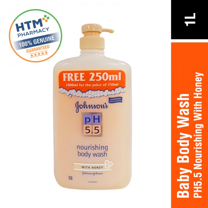 JOHNSONS BABY PH5.5 NOURISHING BODY WASH 750ML FOC 250ML - HONEY