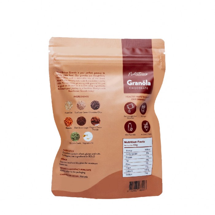 NUTRILICIOUS - Chocolate Granola Cereal Diet 150g (Granola Oat Dark Chocolate / Oatmeal Diet / Granola Dark Chocolate /