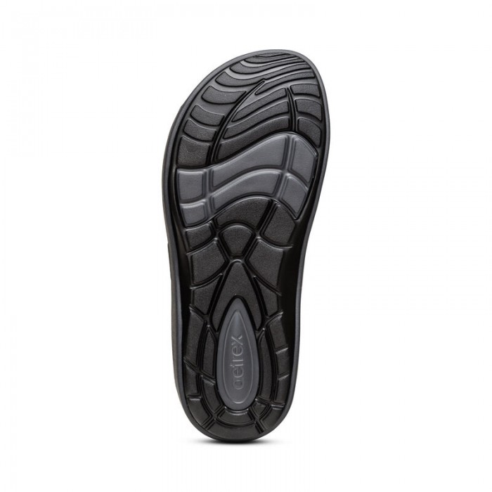 AETREX MENS MILOS SLIDE CHARCOAL - US 9