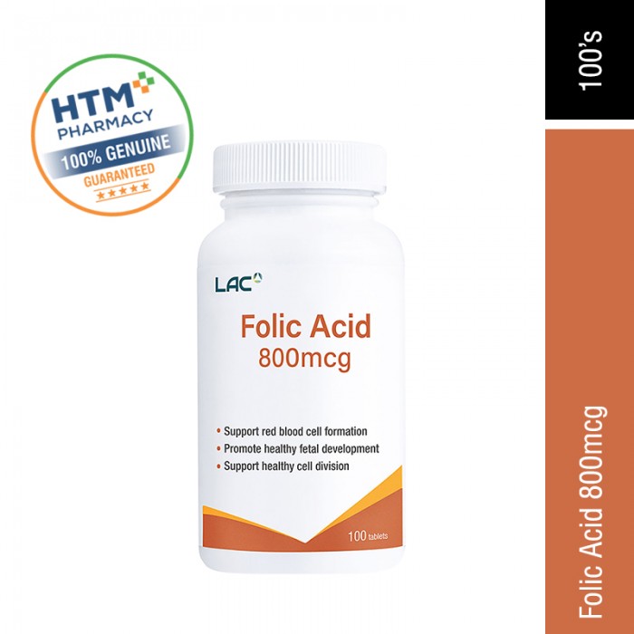 LAC FOLIC ACID 800MCG TABLET 100'S