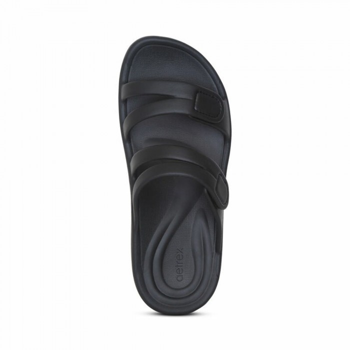 AETREX WOMENS JANEY SPORT SLIDE BLACK - US 6