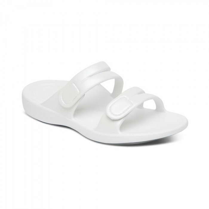 AETREX WOMENS JANEY SPORT SLIDE WHITE - US 7