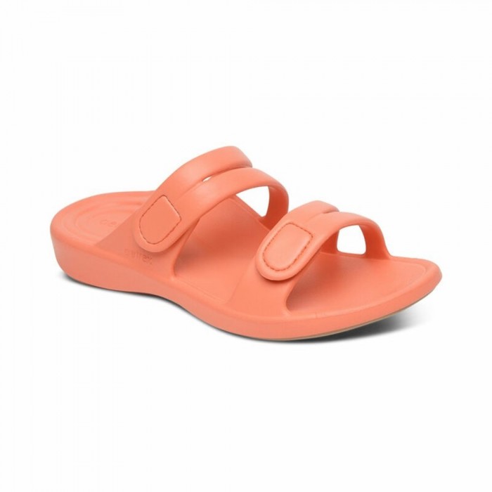 AETREX WOMENS JANEY SPORT SLIDE CORAL - US 6