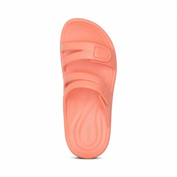 AETREX WOMENS JANEY SPORT SLIDE CORAL - US 6