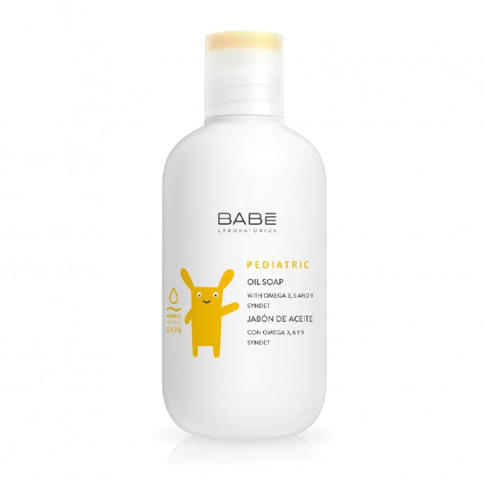 BABE LABORATORIOS Pediatric Oil Soap 200ml for Dry or Atopic Prone Skin with Omega 3,6 & 9 (for Baby & Kids)