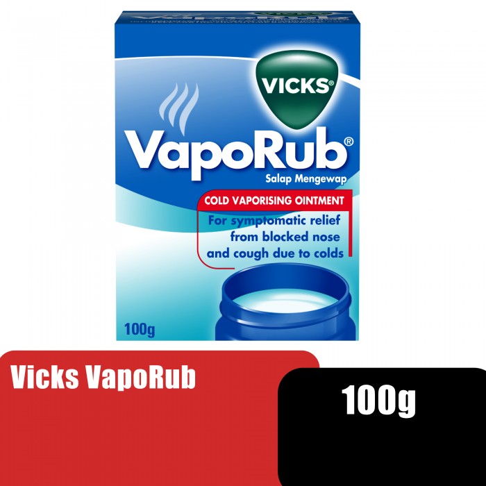 Vicks VapoRub Balm (Viks Vaporub, Vapour Rub, Minyak Cengkih, Minyak Resdung, 傷風膏, 伤风膏) - 100g