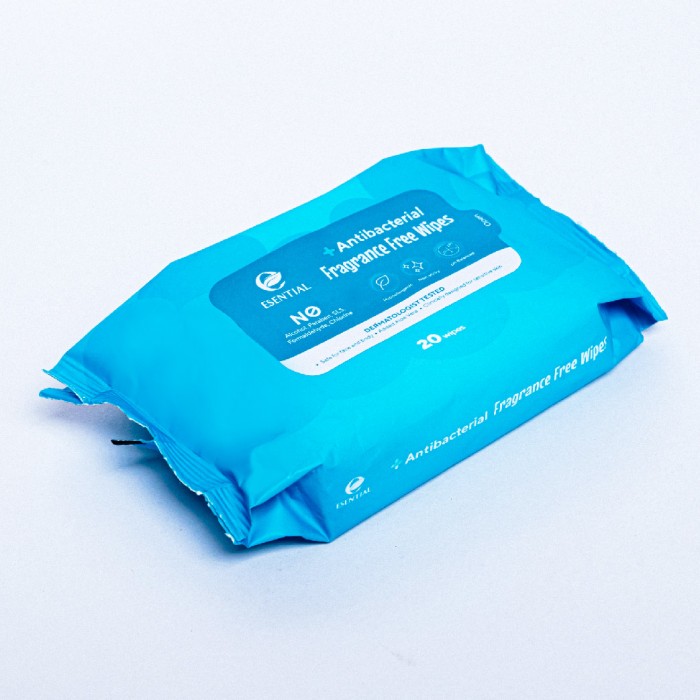 ESENTIAL Antibacterial Disinfectant Wipes 20's Fragrance Free Wet tissue/Tisu Basah/濕紙巾