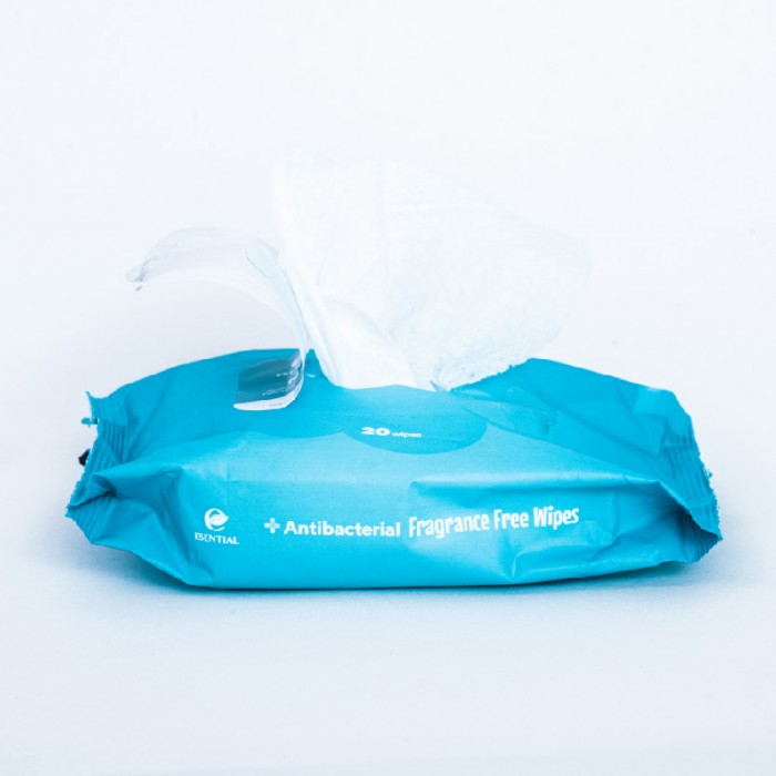 ESENTIAL Antibacterial Disinfectant Wipes 20's Fragrance Free Wet tissue/Tisu Basah/濕紙巾