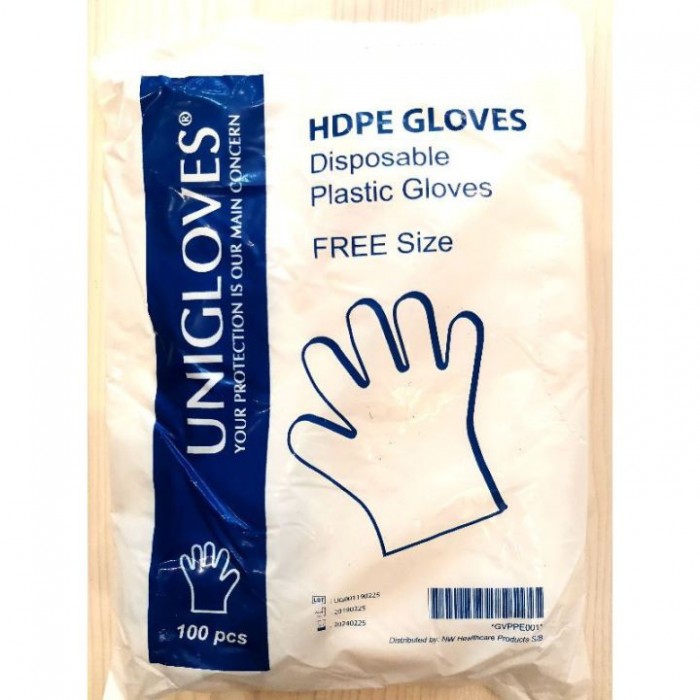 UNIGLOVES HDPE GLOVES 100'S