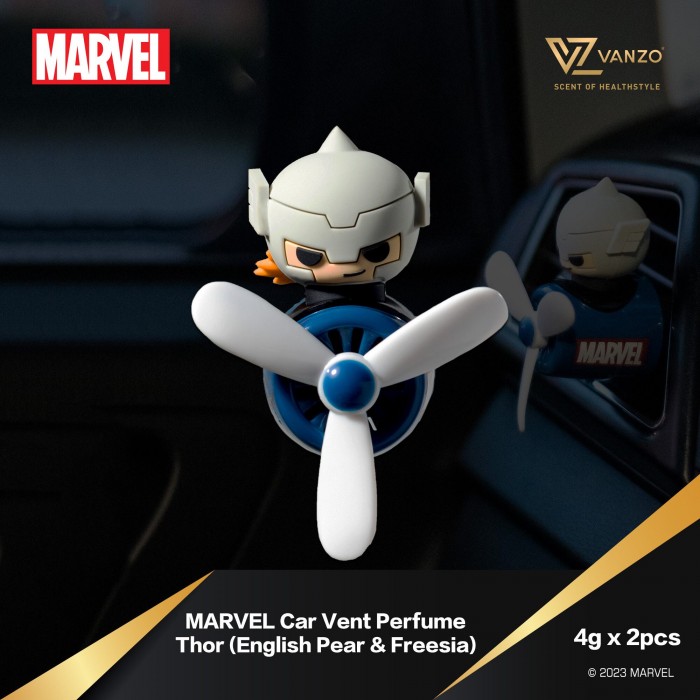 VANZO MARVEL SERIES CAR VENT PERFUME 4G X 2 (THOR) - ENGLISH PEAR & FREESIA