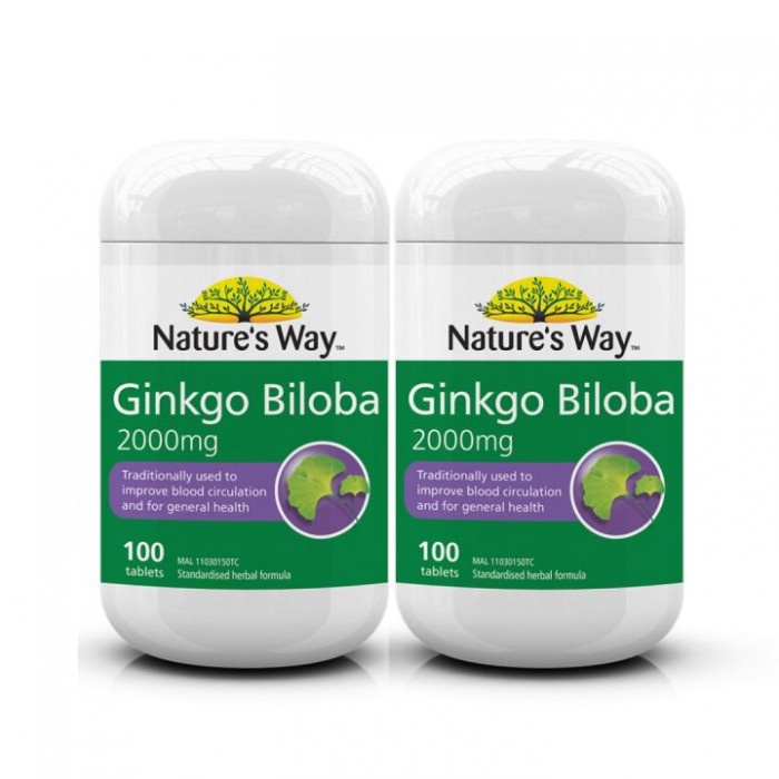 NATURE'S WAY GINKGO BILOBA 2000MG 100'S X 2