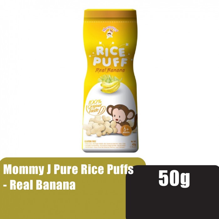 MOMMY J Rice Puff 50g - Real Banana / Pisang (Halal Baby Food, Makanan Baby for 6+ Months)