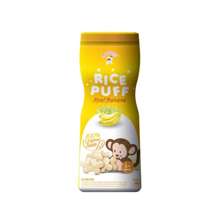 MOMMY J Rice Puff 50g - Real Banana / Pisang (Halal Baby Food, Makanan Baby for 6+ Months)