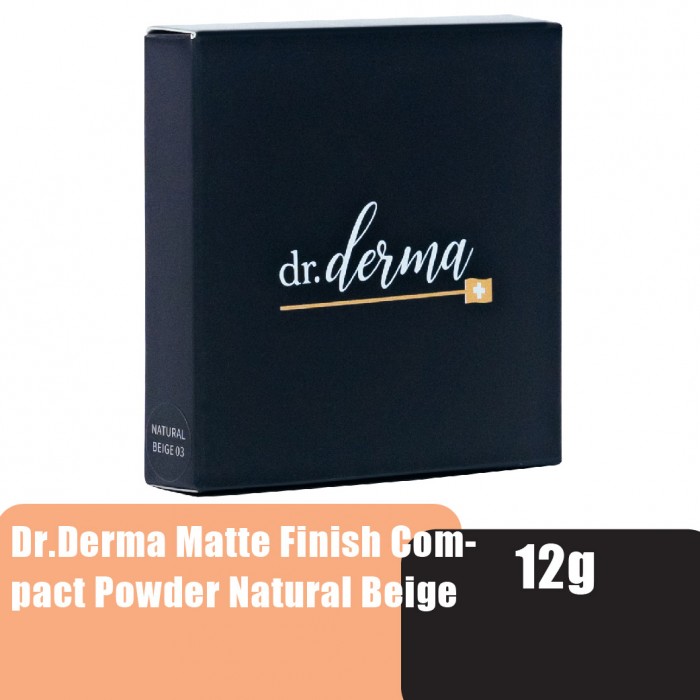 Dr Derma Matte Finish Compact Powder Foundation Natural Beige 12g - Face Powder Bedak Muka 粉底 化妆品