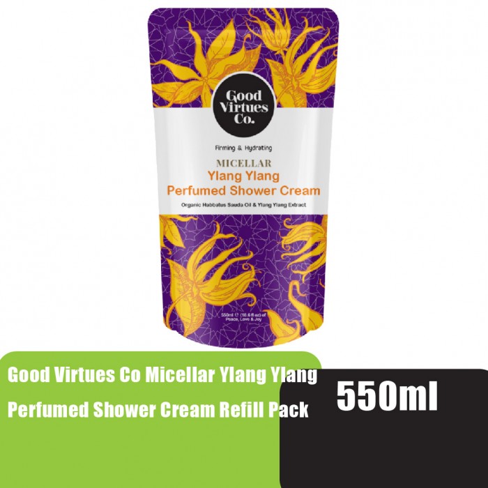 Good Virtues Co Micellar Ylang Ylang Perfumed Shower Cream Refill Pack 550ml