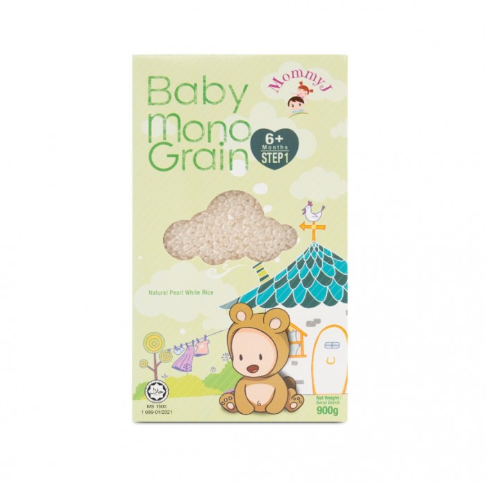 MOMMY J Step 1 Organic Grown 900g - Pearl White Rice (Halal Baby Food, Makanan Baby for 9+ Months)