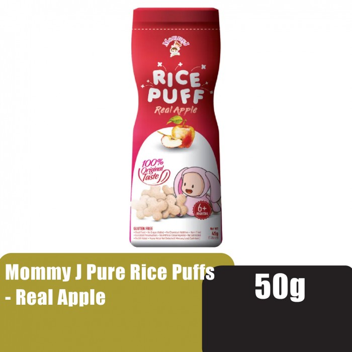 MOMMY J Rice Puff 50g - Real Apple/ Epal (Halal Baby Food, Makanan Baby for 6+ Months)