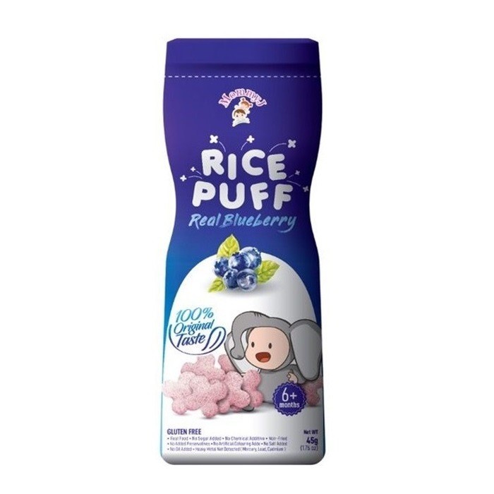 MOMMY J Rice Puff 50g - Real Blueberry (Halal Baby Food, Makanan Baby for 6+ Months)